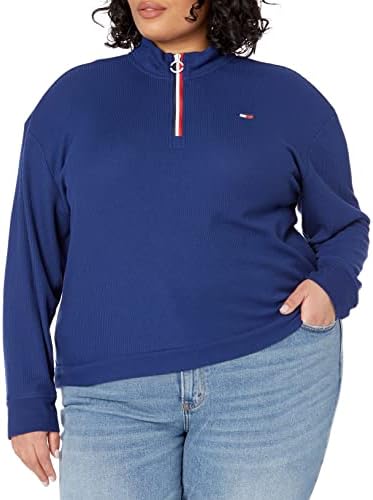 Tommy Hilfiger Women's 1/4 Zip Mock Neck Pullover Tommy Hilfiger