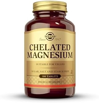 Solgar Chelated Magnesium, 100 Tablets - Patented, Highly Absorbable Form - Supports Nerve & Muscle Function - Promotes Healthy Bones - Non-GMO, Vegan, Gluten Free, Dairy Free, Kosher - 25 Servings Solgar