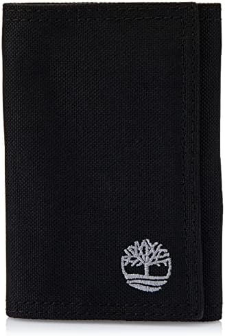 Timberland Men's Trifold Nylon Wallet, Black, One Size Timberland