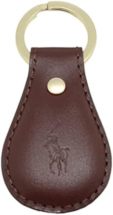 Polo Ralph Lauren Leather Key Fob Keychain Key Ring Embossed With Polo Emblem, Brown Polo Ralph Lauren