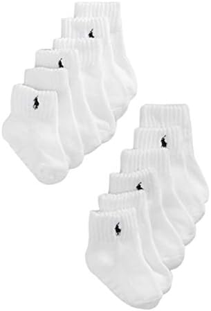 Polo Ralph Lauren Baby Boys Pony Logo Socks 6-Pack (6-12 Months, White) Polo Ralph Lauren