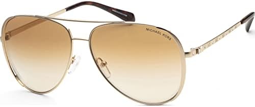 Michael Kors Chelsea Bright MK 1101B 1014GO Light Gold Metal Aviator Sunglasses Gold Gradient Lens Michael Kors