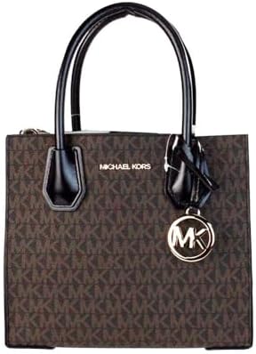 Michael Kors MERCER MEDIUM MESSENGER CROSSBODY SATCHEL BAG BLACK SIGNATURE (Black Logo) Michael Kors