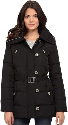 Michael Kors Women's Mid-Length Down Coat (L, Black) Michael Kors