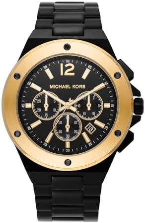 Michael Kors Watches Men's Lennox Quartz Watch with Stainless Steel Strap, Black, 24 (Model: MK8941) Michael Kors