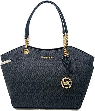 Michael Kors Women's Jet Set Travel Large Chain Shoulder Bag (large, black sig/gold) Michael Kors