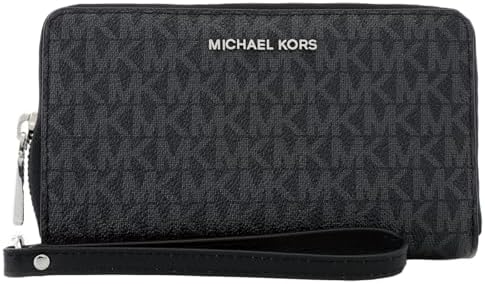 Сумка на запястье из канвы с логотипом для смартфона, 6 слотов для карт Michael Kors