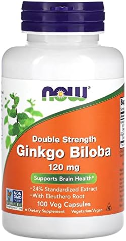 Now Foods Double Strength Ginkgo Biloba, 120 mg, 100 Veg Capsules NOW Foods