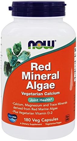 NOW Foods - Red Mineral Algae Vegetarian Calcium - 180 Vegetarian Capsules NOW Foods