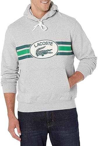 Lacoste Men's Monogram Center Graphic Hooded Sweatshirt Lacoste