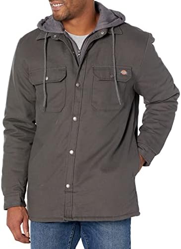 Dickies Men's Fleece Hooded Duck Shirt Jacket with DWR Dickies