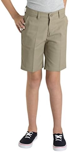 Dickies Girl Big Girls' Flex Waist Slim Fit Flat Front Short, Desert Sand, 8 Dickies