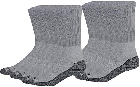 Dickies Men's Dri-Tech Comfort Crew Socks, Grey, 12 Pair Dickies