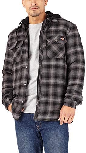 Dickies Men's Big-Tall Relaxed Fleece Hooded Flannel Shirt Jacket Dickies