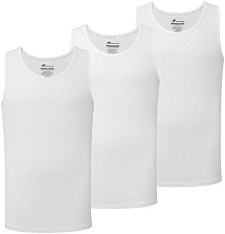 New Balance Men's Cotton Performance Rib Sleeveless Tank Top Undershirt (3 Pack Or 4 Pack) New Balance