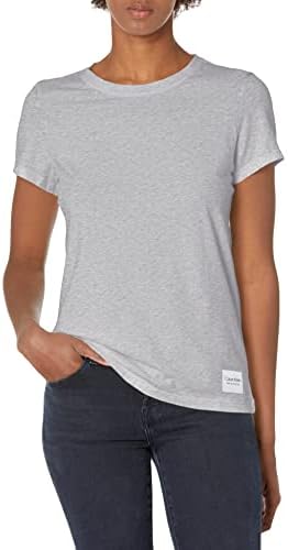 Calvin Klein Performance Women's Woven Logo Patch Short Sleeve Crew Neck Tee Calvin Klein Performance