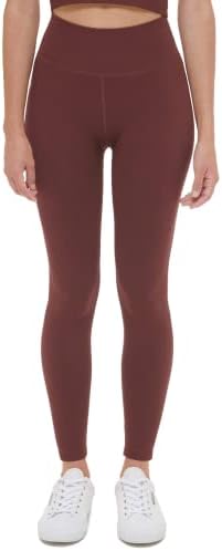 Calvin Klein Performance Women's Thin Rib High Waist 7/8 Length Tight, Bitter Chocolate, Medium Calvin Klein