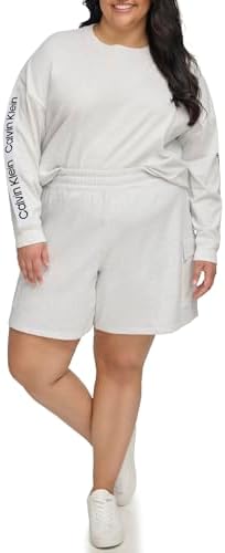 Calvin Klein Women's Plus Embroidered Logo Smocked Waist Midi Cargo Short Calvin Klein