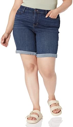 Calvin Klein Women's Plus Size Bermuda 5-Pocket Styling Signature Omega Topstitching Shorts Calvin Klein