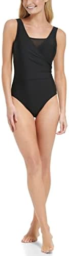 Calvin Klein Women's Starburst Pleat Full Coverage One Piece Swimsuit Calvin Klein