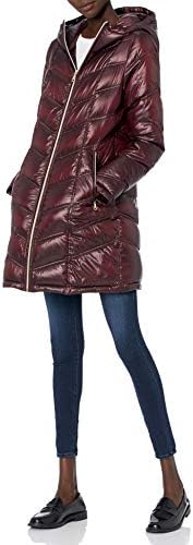 Calvin Klein Women's Hooded Chevron Packable Down Jacket (Standard and Plus) Calvin Klein