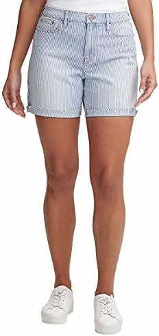 Calvin Klein Womens Roll Cuff Short (Railroad Stripe, 6, Numeric_6) Calvin Klein