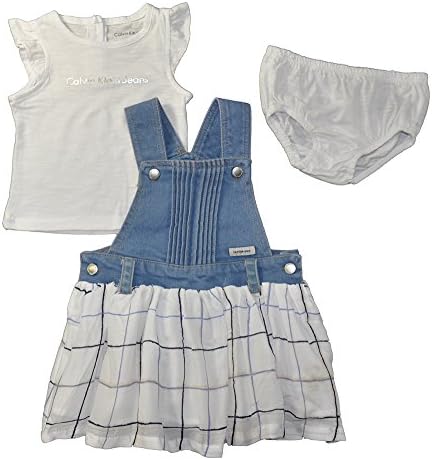 Calvin Klein Baby Girls' Skirtall with S/S Tee & Panty, 3/6M Calvin Klein