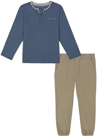 Calvin Klein baby-boys 2pc Knit Woven Pant Set Calvin Klein