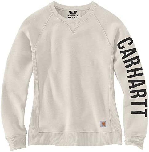 Carhartt Women's Relaxed Fit Midweight Crewneck Block Logo Sleeve Graphic Sweatshirt Carhartt