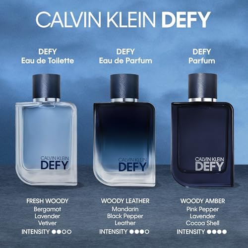 Calvin Klein Defy Parfum – Woody Men's Cologne – With Notes of Mandarin Oil, Pink Pepper, Ginger & Sandalwood – Luxury Perfumes for Men – Long Lasting Fragrance Calvin Klein