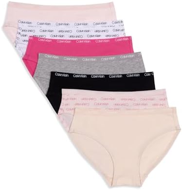 Calvin Klein Girls Bikini Cotton Bikini Stretch Underwear, Set of 7, Sizes S-XL Calvin Klein