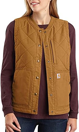 Carhartt Women's Rugged Flex Relaxed Fit Canvas Insulated Rib Collar Vest Carhartt