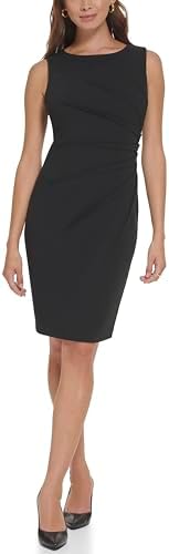 Calvin Klein Women's Sleeveless Sheath Dress with Starburst, Black 18, 16 Calvin Klein