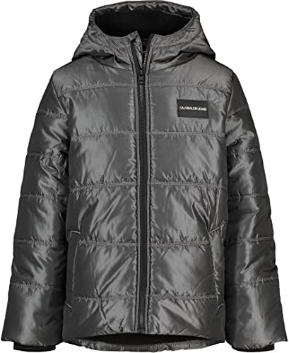 Calvin Klein Boys' Heavy Weight Hooded Legacy Bubble Jacket with Polar Fleece Lining Calvin Klein