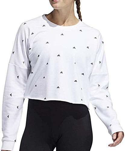 adidas Women's AOP Crew Sweatshirt White Adidas