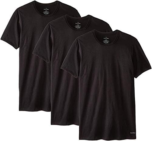 Calvin Klein Men`s Cotton Crew Neck Classic Fit T-Shirts 3 Pack (Black(NP2205-001)/Black/Black, X-Large) Calvin Klein