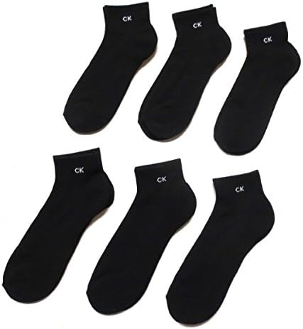 Calvin Klein Men's Socks - Cotton Cushioned Above Ankle Athletic Mini-Crew Socks (6 Pack), Size Shoe Size: 7-12, Black Calvin Klein