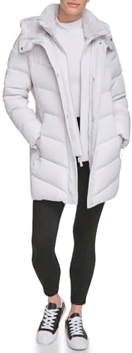 Calvin Klein Women's Long Bib-front Puffer Jacket Calvin Klein