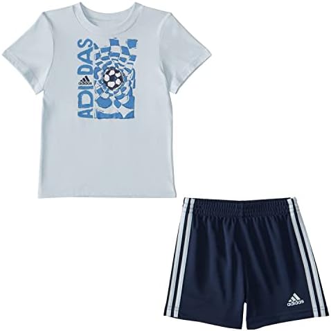 adidas baby-boys 2-piece Cotton Graphic Tee & Short Set Adidas