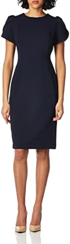 Calvin Klein Women's Tulip Sleeved Above The Knee Sheath Dress Calvin Klein