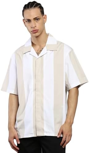 Calvin Klein Men's Stripe Easy Camp Shirt Calvin Klein