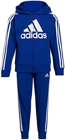 adidas Boys Zip Front French Terry Hooded Jacket and Joggers Set Adidas