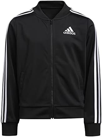 adidas Girls' Zip-up Tricot Track Jacket Warm-up Bomber Adidas