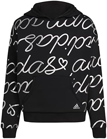 adidas Girls' Allover Print Foil Fleece Hoodie Adidas