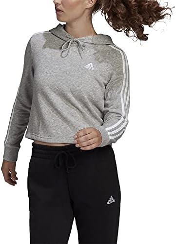 adidas Women's Essentials 3-Stripes Cropped Hoodie Adidas