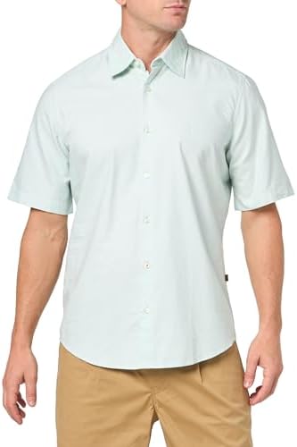 BOSS Men's Regular Fit Cotton Oxford Short-Sleeve Shirt BOSS