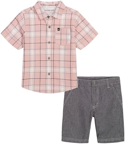 Calvin Klein Baby Boys 2 Piece Woven Short Set Calvin Klein