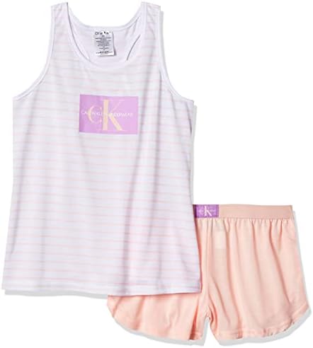 Calvin Klein Girls' Two piece Cute Tank Top and Cozy Bottom Short Pajama Set Calvin Klein