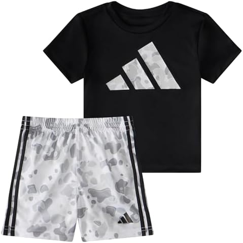 adidas baby-boys Short Sleeve T-shirt and Printed Shorts 2-piece SetShorts Set Adidas