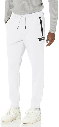 BOSS Men's Sporty Tape Design Regular Fit Cotton Sweatpants BOSS